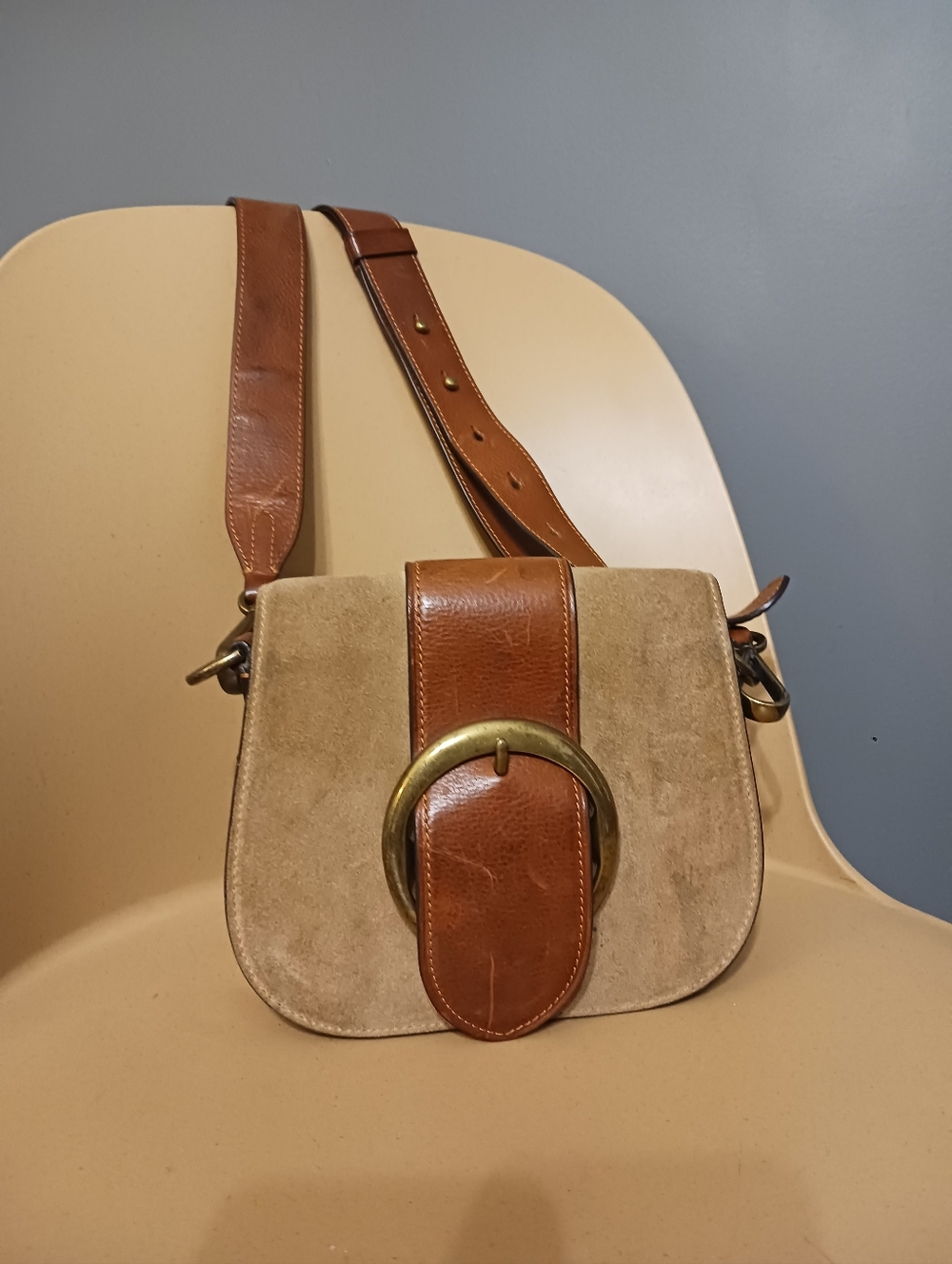 Polo Ralph Lauren Lennox Suede  Crossbody Bag